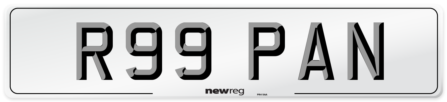 R99 PAN Number Plate from New Reg